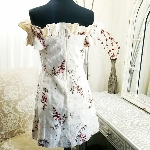 🍒NWT🍒 REBECCA TAYLOR EMBROIDERED CREME DRESS - Picture 7 of 8